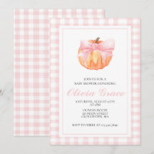 Pompoen Roze strik Plaid baby shower