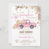 Pompoen Roze Vrachtwagen Baby shower Kaart (Voorkant)