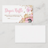 Pompoen Roze Vrachtwagen Baby shower Luier Raffle Informatiekaartje (Voorkant / Achterkant)