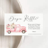Pompoen Roze Vrachtwagen Baby shower Luier Raffle Informatiekaartje
