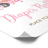 Pompoen Roze Vrachtwagen Luier Raffle Baby shower Poster (Hoek)