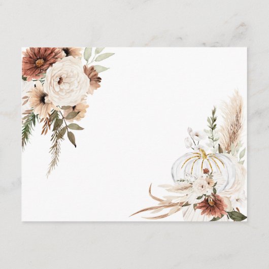 Pompoen Rustic Boho Herfst In Love Advies voor Mam Informatiekaartje (Achterkant)