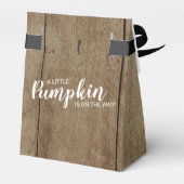 Pompoen Rustic Wood Pattern Herfst Baby shower Bedankdoosjes (Achterkant)