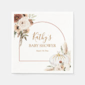 Pompoen Rustieke Bloemen Boho Boog Herfst In Love Servet (Voorkant)