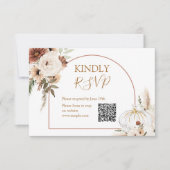 Pompoen Rustieke Bloemen Boho Boog Herfst Verliefd Bedankkaart (Voorkant)