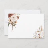 Pompoen Rustieke Bloemen Boho Boog Herfst Verliefd Bedankkaart (Achterkant)