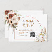 Pompoen Rustieke Bloemen Boho Boog Herfst Verliefd Bedankkaart (Voorkant / Achterkant)