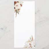 Pompoen Rustieke Bloemen Boho Boog Herfst Verliefd Menu (Achterkant)