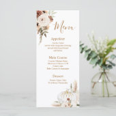Pompoen Rustieke Bloemen Boho Boog Herfst Verliefd Menu (Staand voorkant)