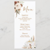 Pompoen Rustieke Bloemen Boho Boog Herfst Verliefd Menu (Voorkant)