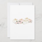 Pompoen rustieke bloemige Herfst Baby shower Kaart (Achterkant)