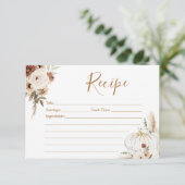 Pompoen Rustieke Boho Herfst In Love Recept Kaart (Staand voorkant)