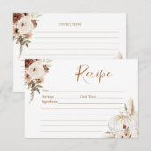 Pompoen Rustieke Boho Herfst In Love Recept Kaart (Voorkant / Achterkant)