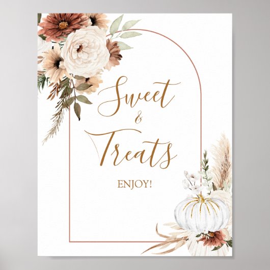 Pompoen Rustieke Boho Herfst In Love Sweet & Treat Poster (Voorkant)