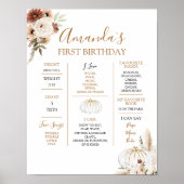 Pompoen Rustieke Boho Herfst Verliefd 1e Jaar Teke Poster (Voorkant)