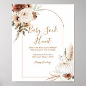 Pompoen Rustieke Boho Herfst Verliefd op Baby Sock Poster (Voorkant)