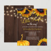 Pompoen rustieke budget babyshower uitnodiging (Voorkant / Achterkant)