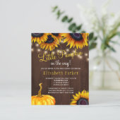 Pompoen rustieke budget babyshower uitnodiging (Staand voorkant)
