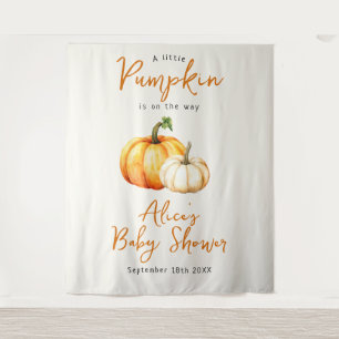 Pompoen Rustieke Herfst Baby Shower Foto Achtergro Wandkleed
