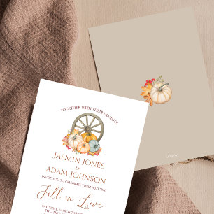Pompoen Rustieke Herfst Harvest Wheel Wedding Kaart
