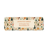 Pompoen Rustieke Herfst & Herfst Bladeren Seizoens Etiket (Voorkant)