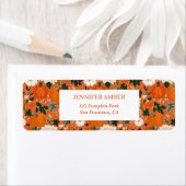 Pompoen Rustieke Herfst & Herfst Bladeren Seizoens Etiket (Insitu)