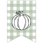 Pompoen Sage Green Gingham Het is een jongen Baby  Vlaggetjes (Tweede vlag)