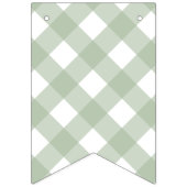 Pompoen Sage Green Gingham Het is een jongen Baby  Vlaggetjes (Eerste vlag)