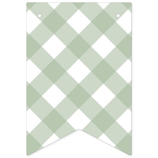 Pompoen Sage Green Gingham Het is een jongen Baby  Vlaggetjes (Eerste vlag)