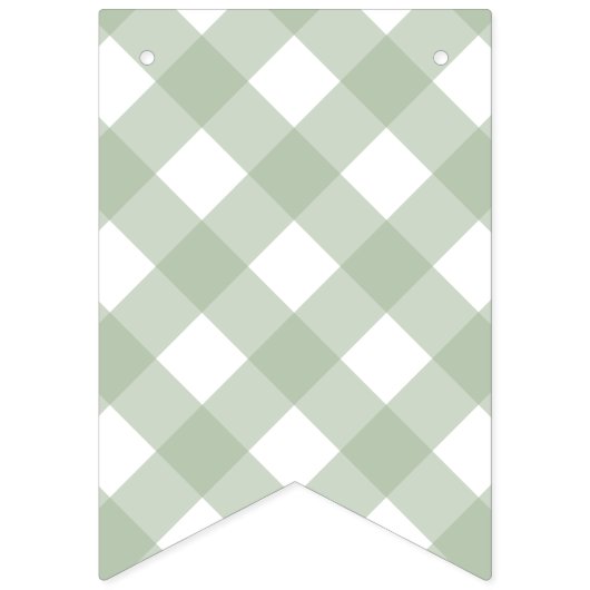 Pompoen Sage Green Gingham Het is een jongen Baby  Vlaggetjes (Derde vlag)