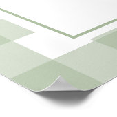 Pompoen Sage Green Gingham Welkom Poster (Hoek)