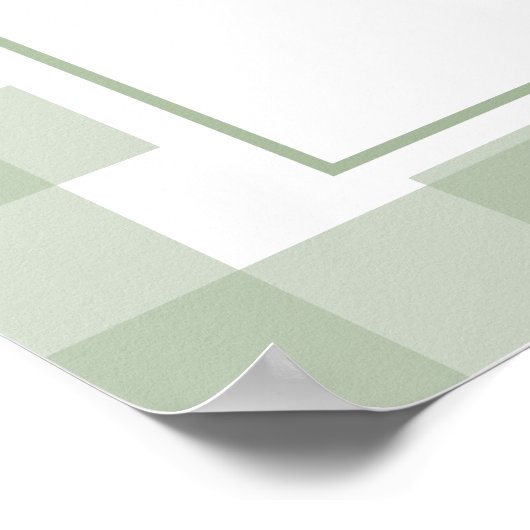 Pompoen Sage Green Gingham Welkom Poster (Hoek)
