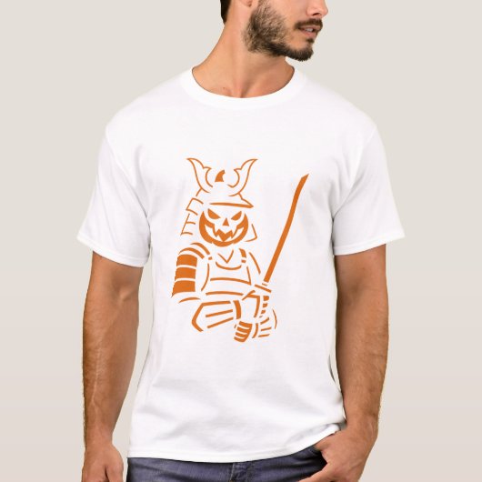 Pompoen Samurai Halloween Design | Spooky Warrior T-shirt (Voorkant)