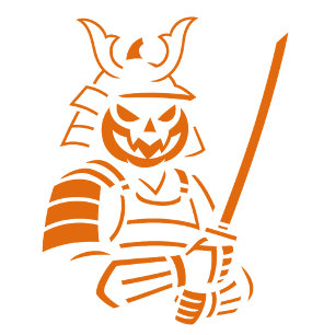 Pompoen Samurai Halloween Design   Spooky Warrior T-shirt