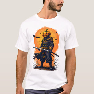 Pompoen Samurai � Halloween Krijger T-Shirt