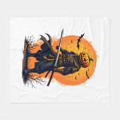 Pompoen Samurai Halloween Krijger T-Shirt Fleece Deken (Voorkant (Horizontaal))