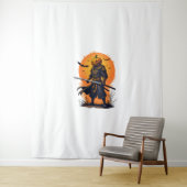 Pompoen Samurai – Halloween Warrior T-shirt Wandkleed (In situ)