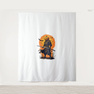 Pompoen Samurai – Halloween Warrior T-shirt Wandkleed