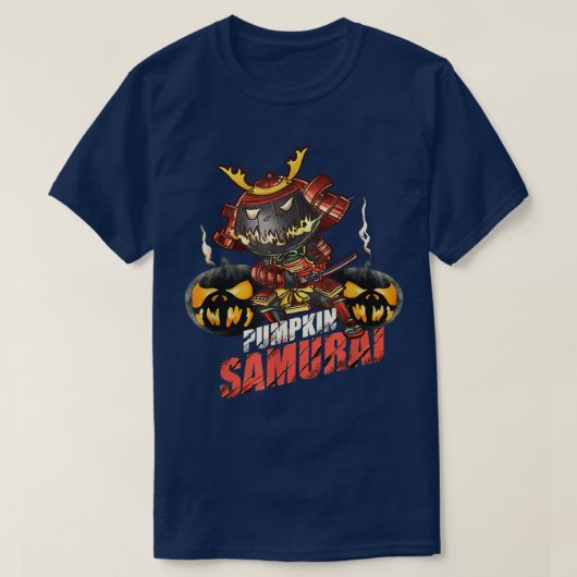 pompoen samurai, Japanse demon halloween, krijger T-shirt (Design voorkant)
