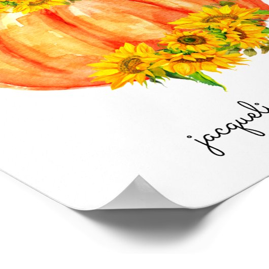 Pompoen Sanitiseringsstation Oranje Wit Poster (Hoek)