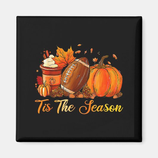 Pompoen Sce Football Tis Het Seizoen Herfst Thanks Magneet (Voorkant)