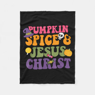 Pompoen Sce & Jezus Christus Grappige Christelijke Fleece Deken