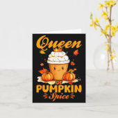 Pompoen Sce Latte Herfst Seizoen Koningin Van Pomp Kaart (Gele Bloem)