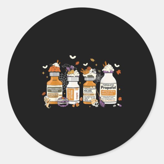 Pompoen Sce Profol Ativan Versed Haldol Halloween Ronde Sticker (Voorkant)