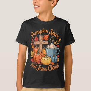 Pompoen Scène En Jezus Christus Grappige Herfst Ch T-shirt