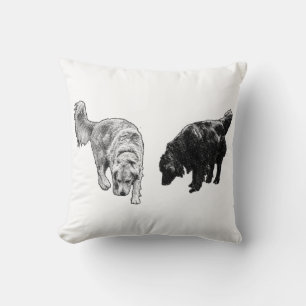 Pompoen-Schaduw Stippen — Retriever Duo Kussen