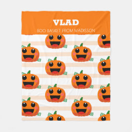 Pompoen Schattigee Halloween Boo Basket Fleece Deken