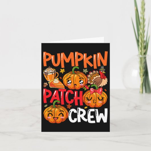 Pompoen Schattigee Patch Crew Thanksgiving Herfst  Kaart (Voorkant)