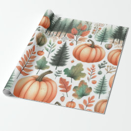 Pompoen Schattigee Waterverf Herfst & Herfst Thank Cadeaupapier