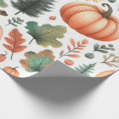 Pompoen Schattigee Waterverf Herfst & Herfst Thank Cadeaupapier (Hoek)